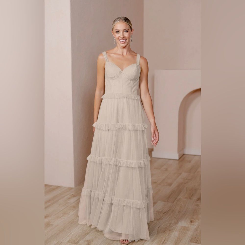 REVELRY Sloane Tulle Dress Champagne Cream